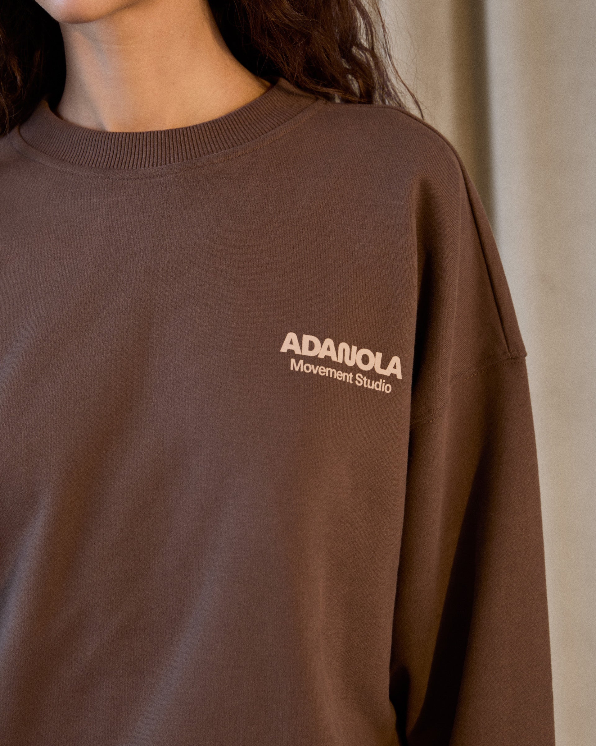 Oversized Studio Sweatshirt for Women - Mocha Brown | Cozy Casual Pullover for Lounge, Streetwear & Everyday Comfort