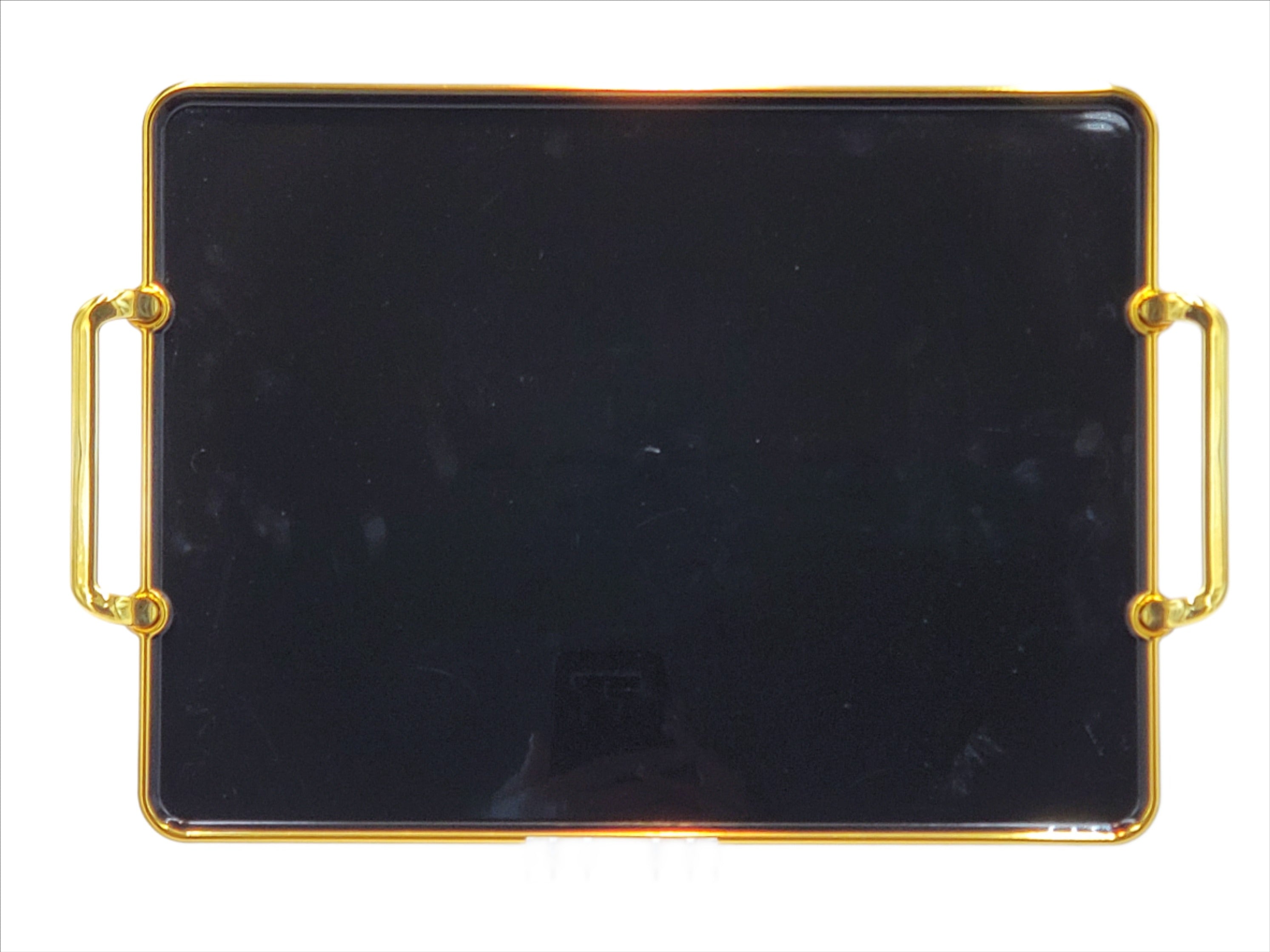 16x12 Plastic Tray - Black & Gold - Durable Serving Tray for Parties, Events & Home Organization