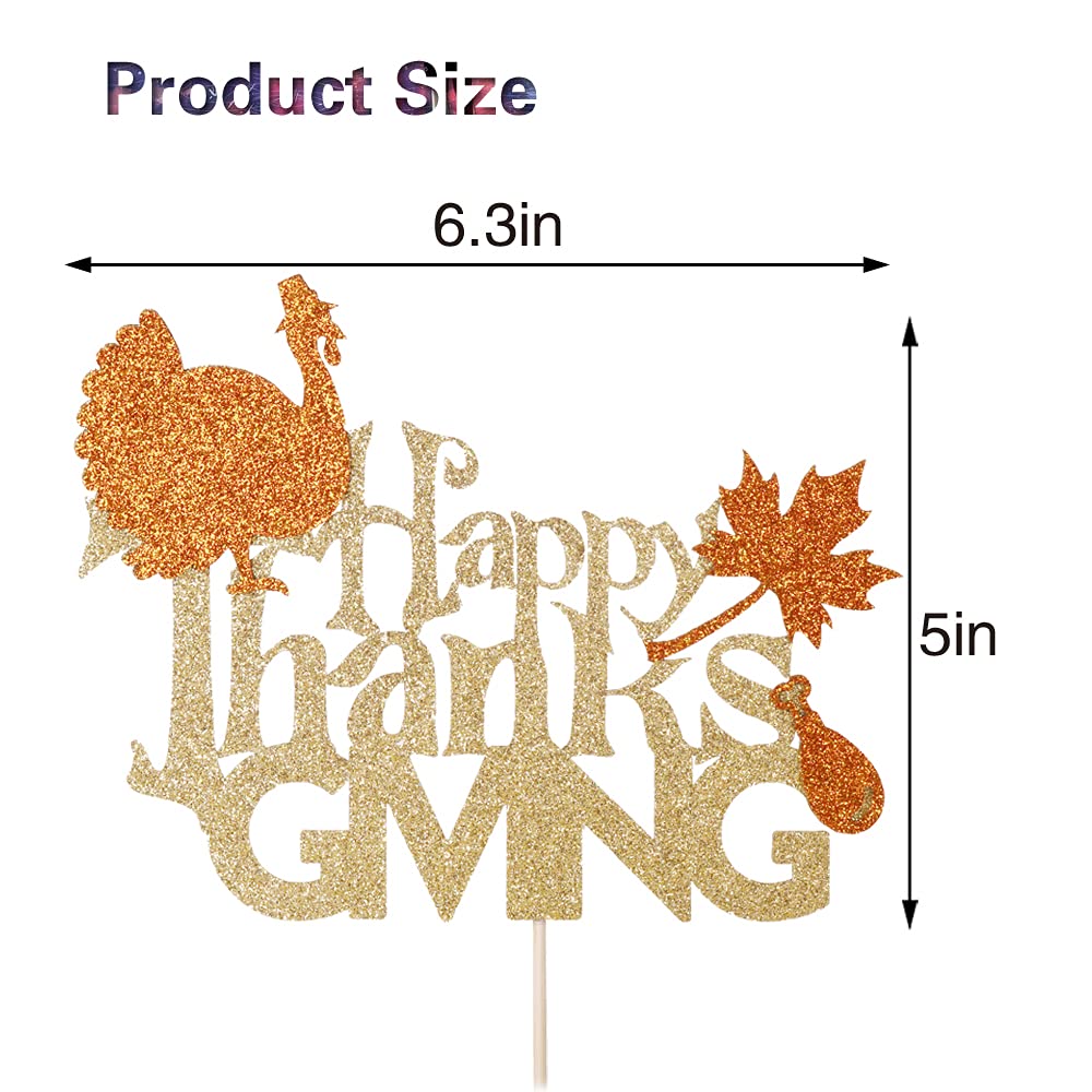 Thanksgiving Cake Topper - Turkey & Maple Leaf Cake Decorations for Thanksgiving Party | Perfect for Holiday Desserts, Festive Celebrations & Family Gatherings