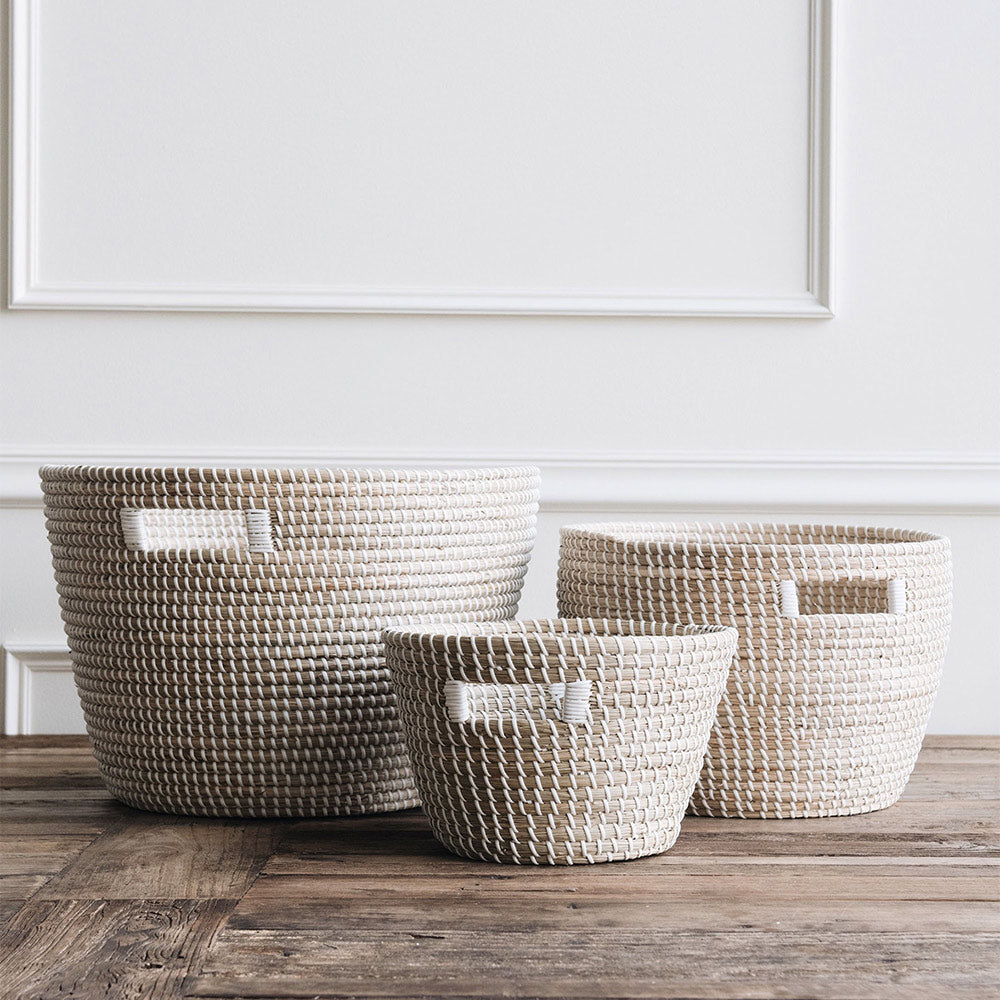 Nina Woven Storage Basket - Handmade Natural Fiber Organizer for Home Decor, Nursery, Laundry & Office Organization | Perfect for Blankets, Toys, Books & More