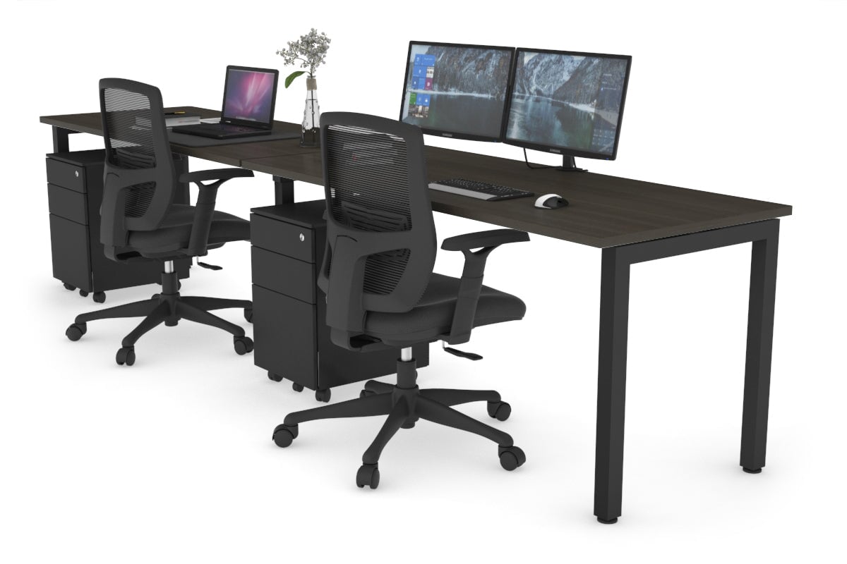 2-Person Quadro Square Legs Office Workstation Desk - 1800L x 700W Dimensions - Perfect for Collaborative Workspaces & Home Offices