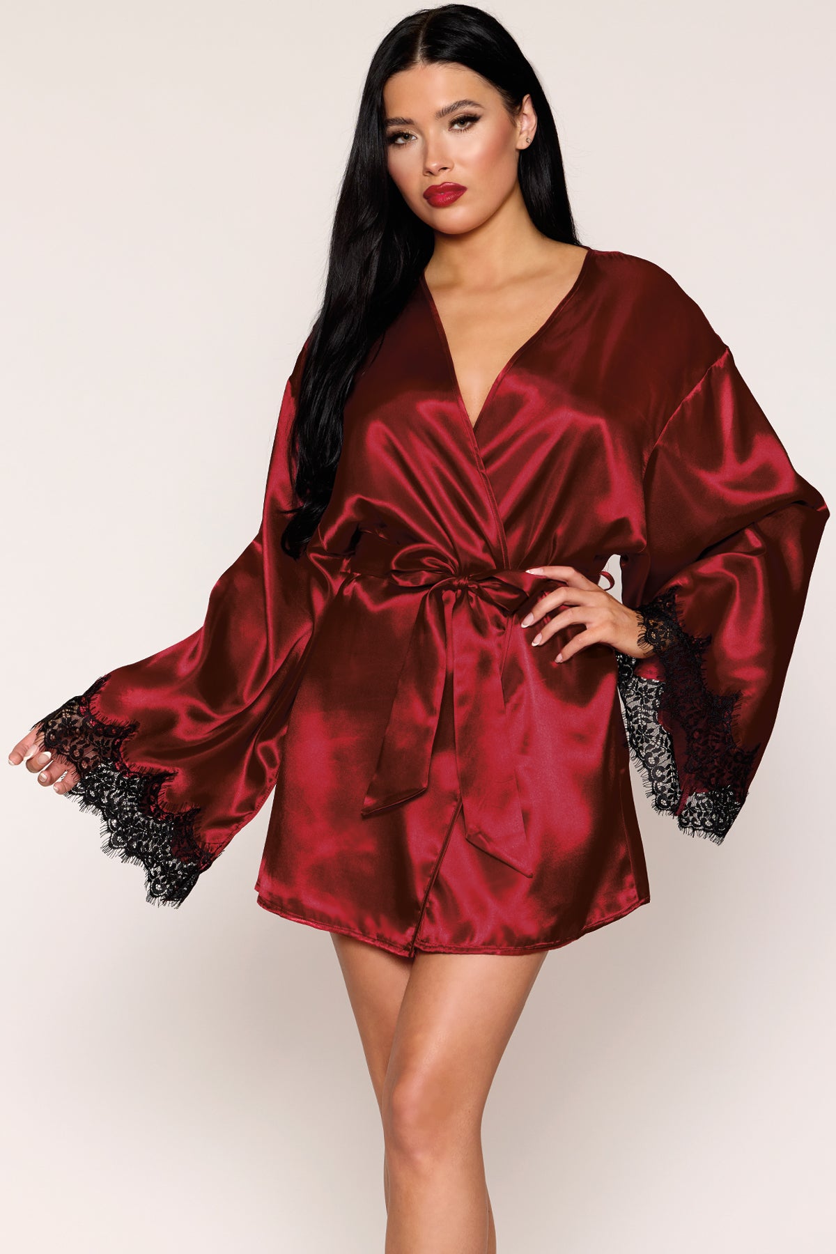 Elegant Open Back Satin Robe for Women - Soft & Luxurious Lingerie Nightgown - Perfect for Bridal, Boudoir, Honeymoon & Special Occasions