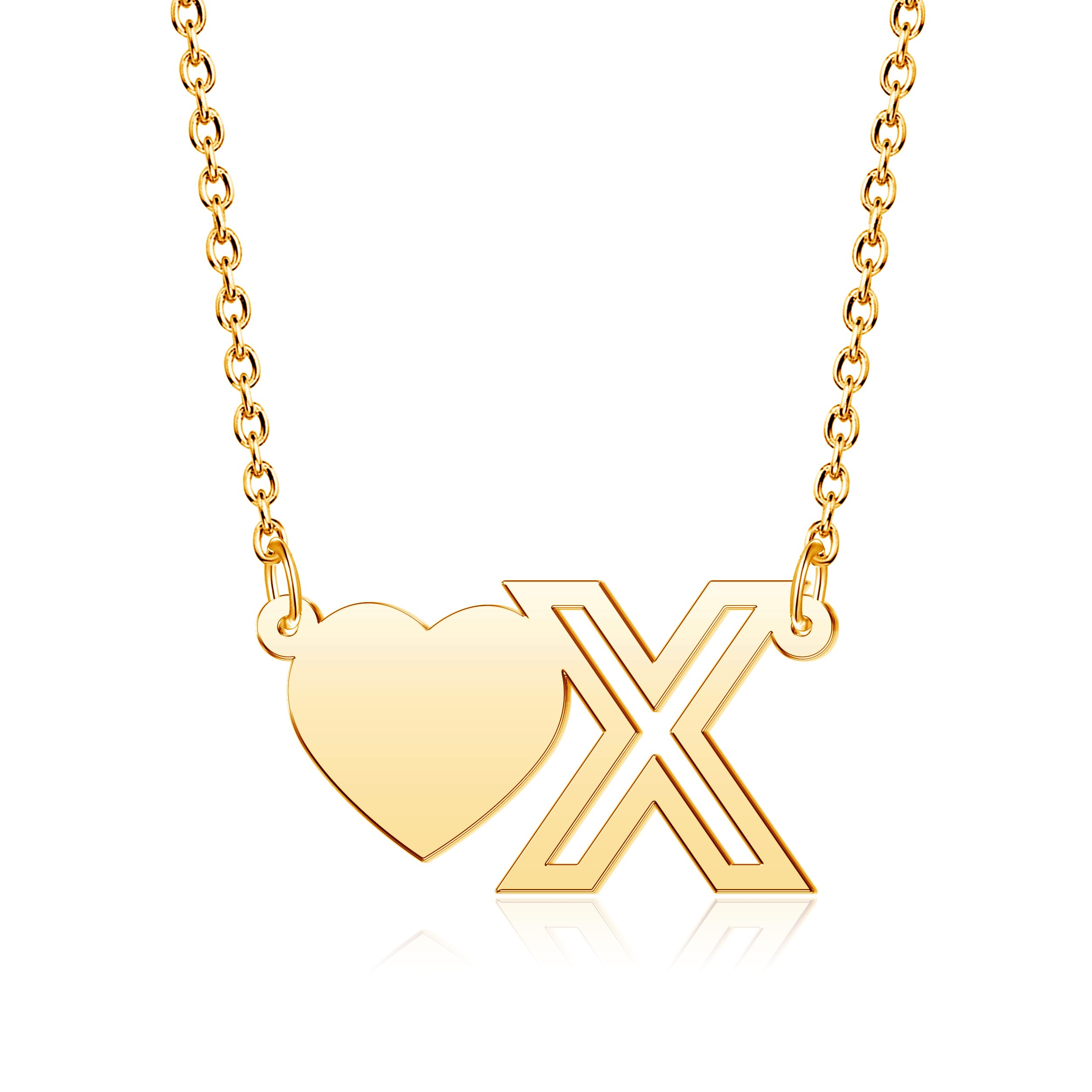 Personalized Initial Necklaces for Women - Dainty Gold Letter Heart Pendant Necklace, 14k Gold Plated Custom Name Choker for Teens | Perfect Gift for Birthday, Anniversary & Valentine's Day