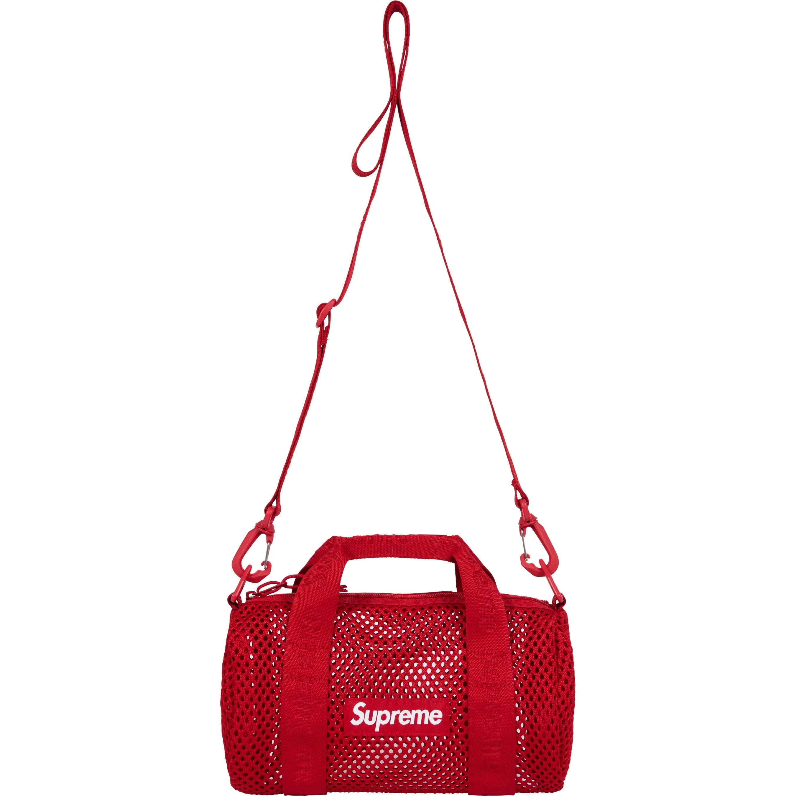 Supreme SS25 Mesh Mini Duffle Bag - Red Waterproof Gym Bag for Men & Women - Perfect for Travel, Workout, Sports & Beach Essentials
