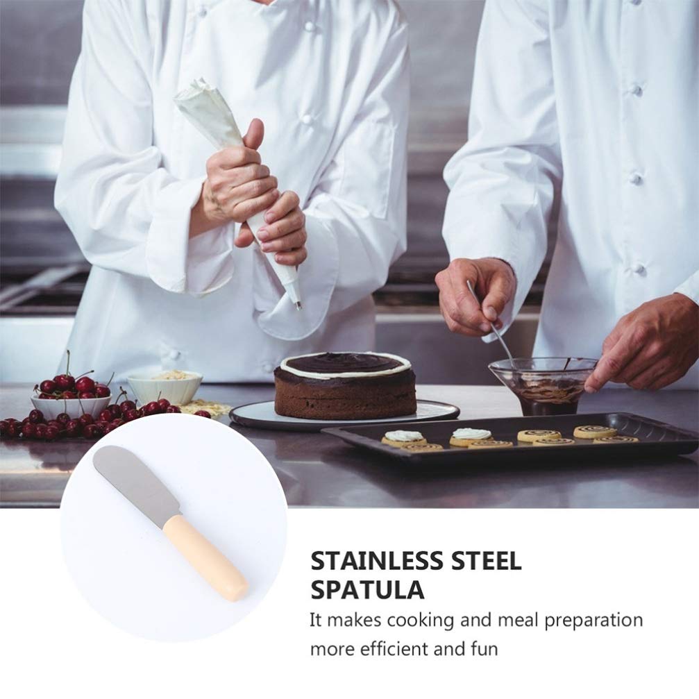 16-Piece Stainless Steel Spatula Set for Baking - Plastic Handle Cream Spatula, Butter Spatula, Icing Spatula & Smoother - Perfect for Cake Decorating, Cookie Dough, Frosting & Dessert Making