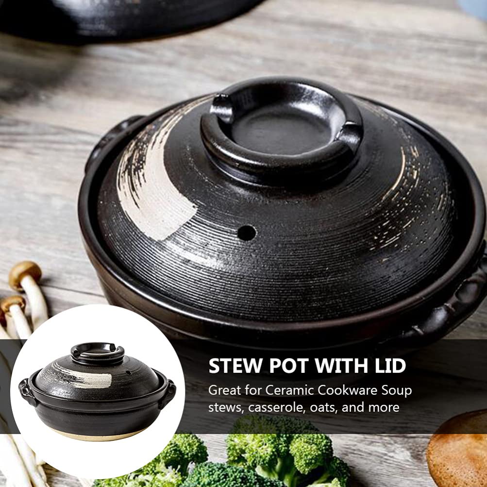 DOITOOL Ceramic Stew Pot - 4QT Non-Stick Clay Casserole Pot with Lid, Oven & Stovetop Safe, Perfect for Soup, Stew, Braising & Slow Cooking - Ideal for Home Kitchen & Family Meals