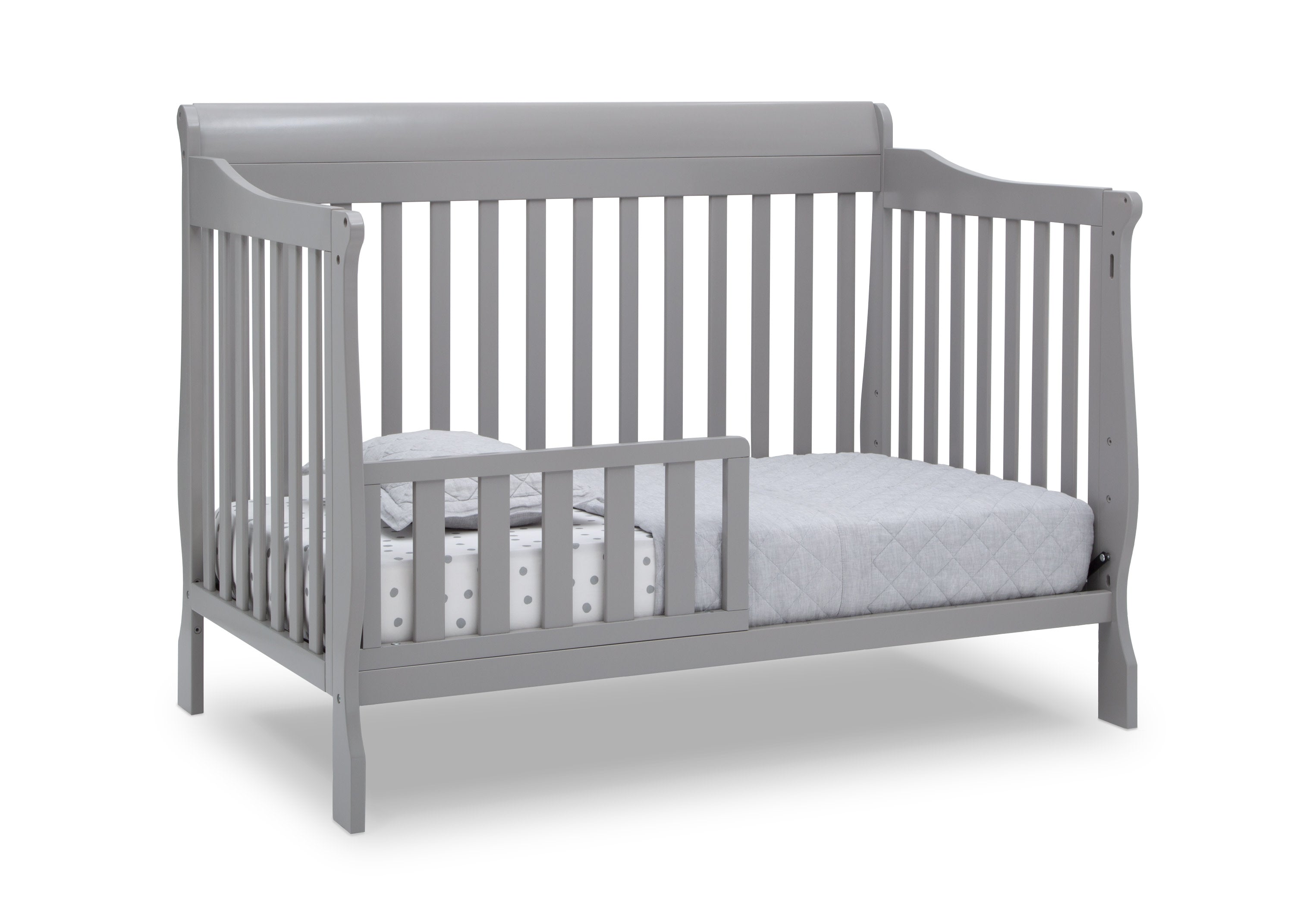 6-in-1 Convertible Baby Crib with Toddler Bed Conversion - Canton White Nursery Furniture for Newborn to Teen - Perfect for Small Spaces & Modern Nurseries