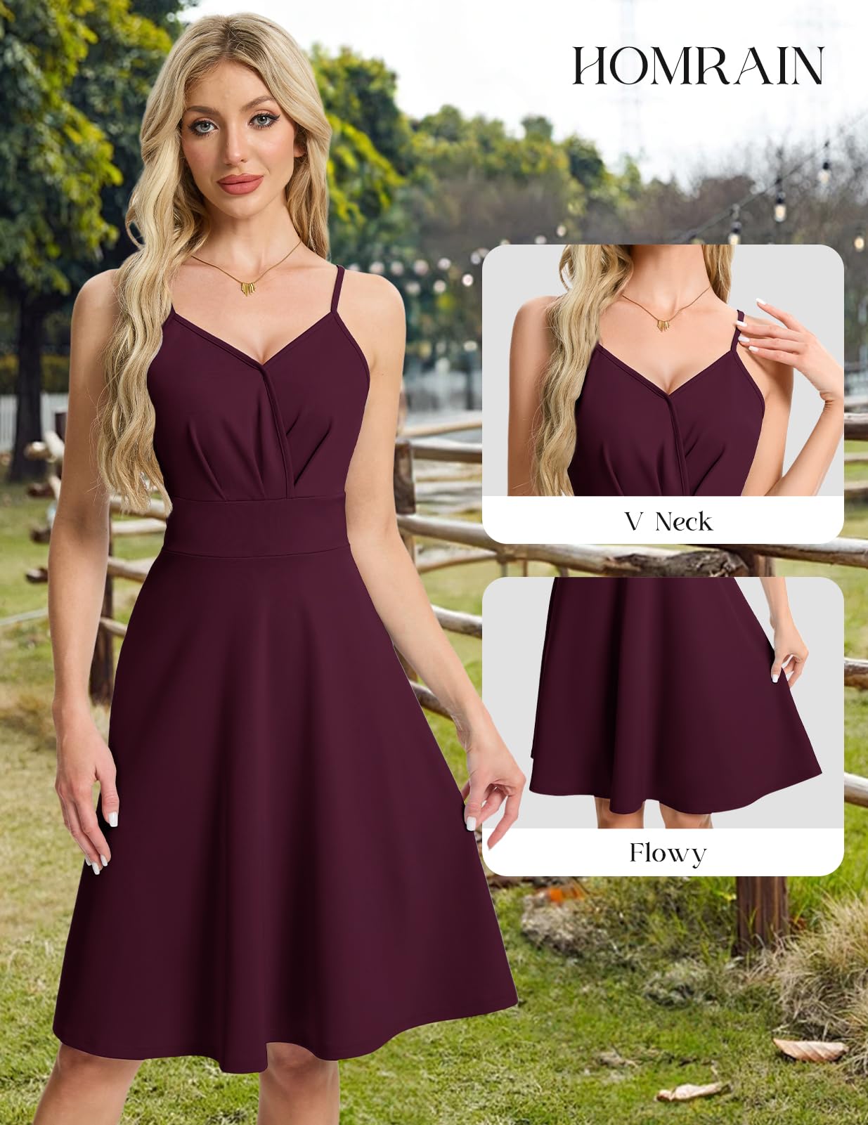 Elegant V-Neck A-Line Cocktail Dress for Women | Spaghetti Strap Prom Evening Party Gown | Spring Formal Wedding Guest Dress | Perfect for Weddings, Galas & Special Occasions