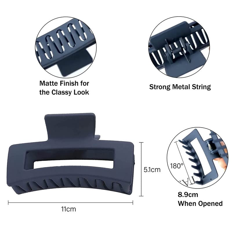 Staila 3-Piece French Hair Claw Clips for Thick Hair - Sturdy & Secure Hair Accessories for Women & Girls - Perfect for Updos, Ponytails & Everyday Hairstyles