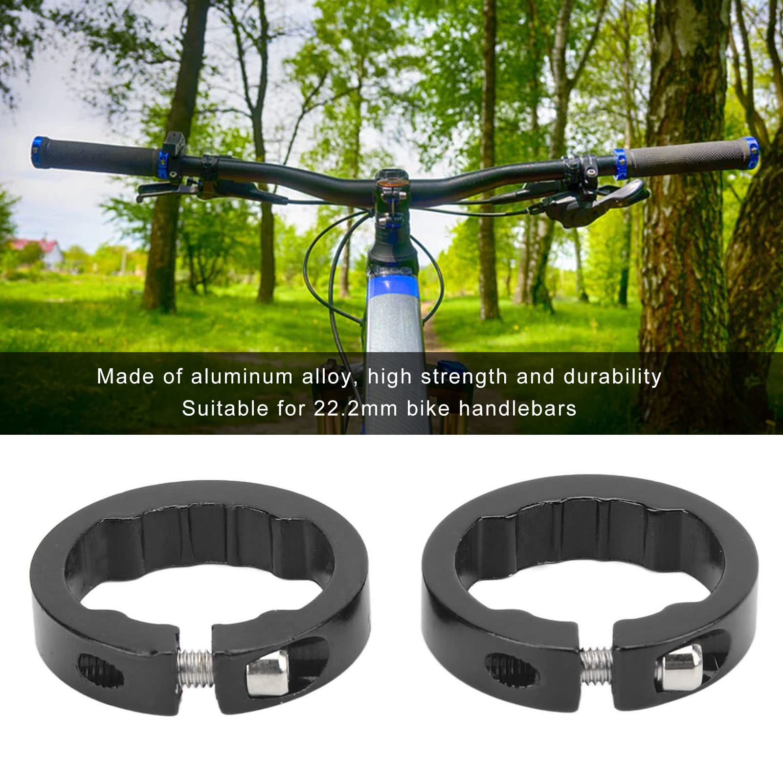 2Pcs Aluminum Alloy Bike Handlebar Grips Lock-On Clamps for 22.2mm Handlebars - Secure Non-Slip Grip Rings for Mountain Bikes, Road Bikes & BMX - Perfect for Cycling, Commuting & Off-Road Adventures
