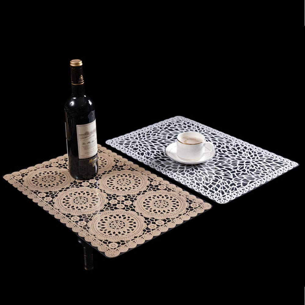 Waterproof PVC Placemats Set of 4 - Non-Slip Vinyl Table Mats for Dining & Kitchen - Easy to Clean, Durable Orange Table Protectors - Perfect for Daily Meals, Coffee Time & Family Gatherings