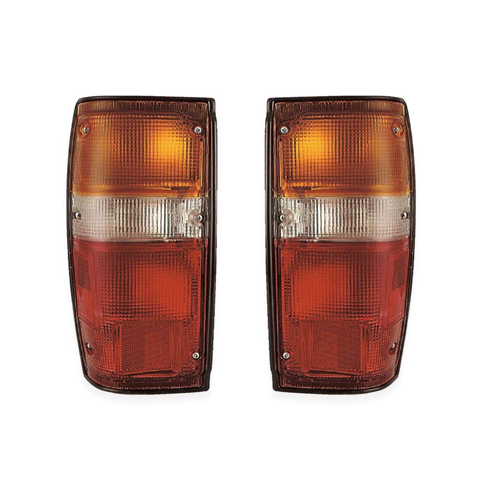 84-88 Toyota Pickup 2WD/4WD Replacement Tail Lights Pair Set - Left Driver & Right Passenger Side Rear Lamps for Improved Night Visibility and Safety