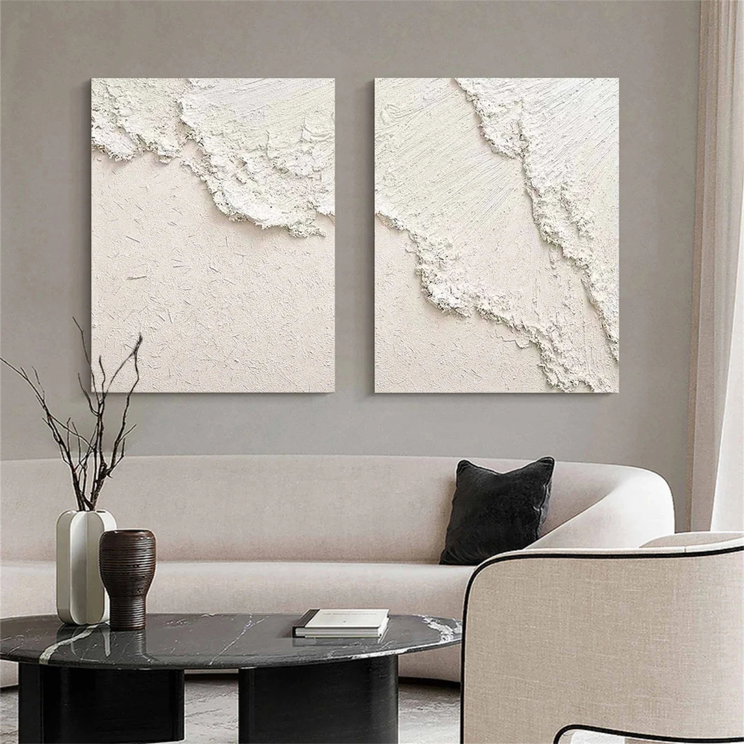 Ocean and Sky Wall Art Set of 2 - Modern Coastal Paintings for Home & Office Decor | Perfect for Living Room, Bedroom, or Beach House