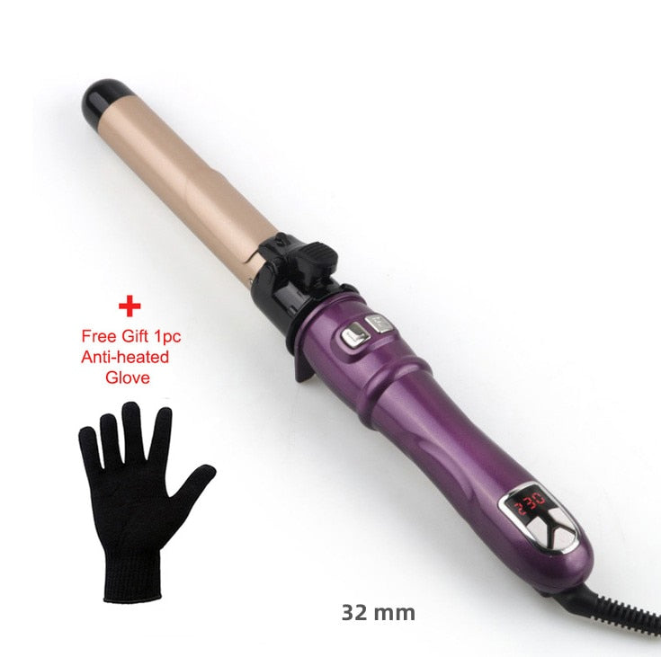 Automatic Rotating Hair Curling Iron - 360° Self-Rotating Curling Wand with Adjustable Temperature for Salon-Quality Waves & Curls - Perfect for Home Styling, Parties & Special Occasions