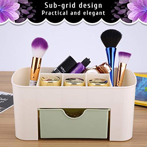 EAYIRA Plastic Cosmetic Makeup Storage Organizer with Adjustable Dividers - Perfect for Vanity, Bathroom & Travel Organization (Color May Vary)