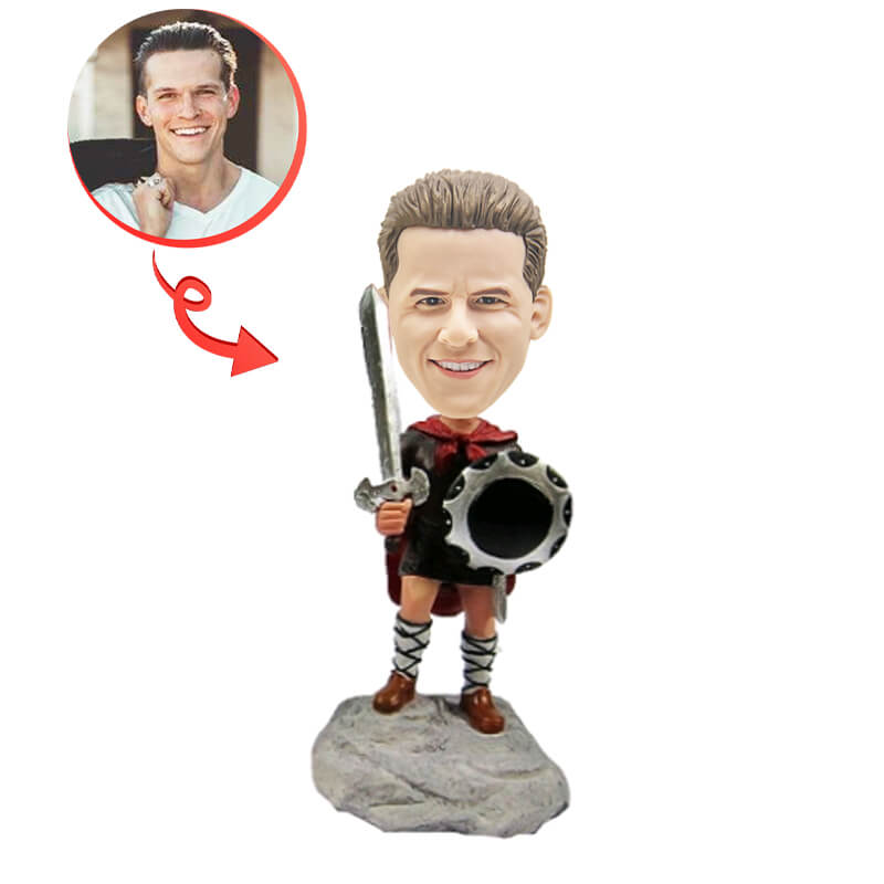 Custom Spartan Warrior Bobblehead - Personalized Figurine for Office Desk, Home Decor, or Gift Idea