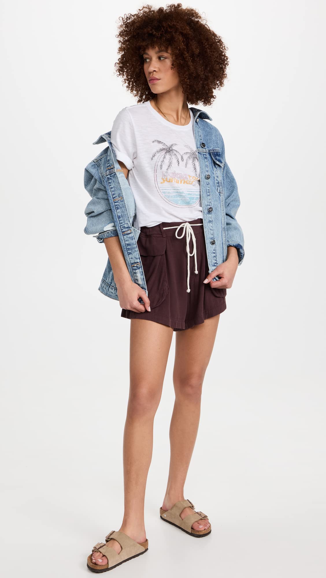 Free People Women's Utility Shorts - High Waisted Casual Denim Shorts for Summer | Perfect for Beach, Travel & Outdoor Activities