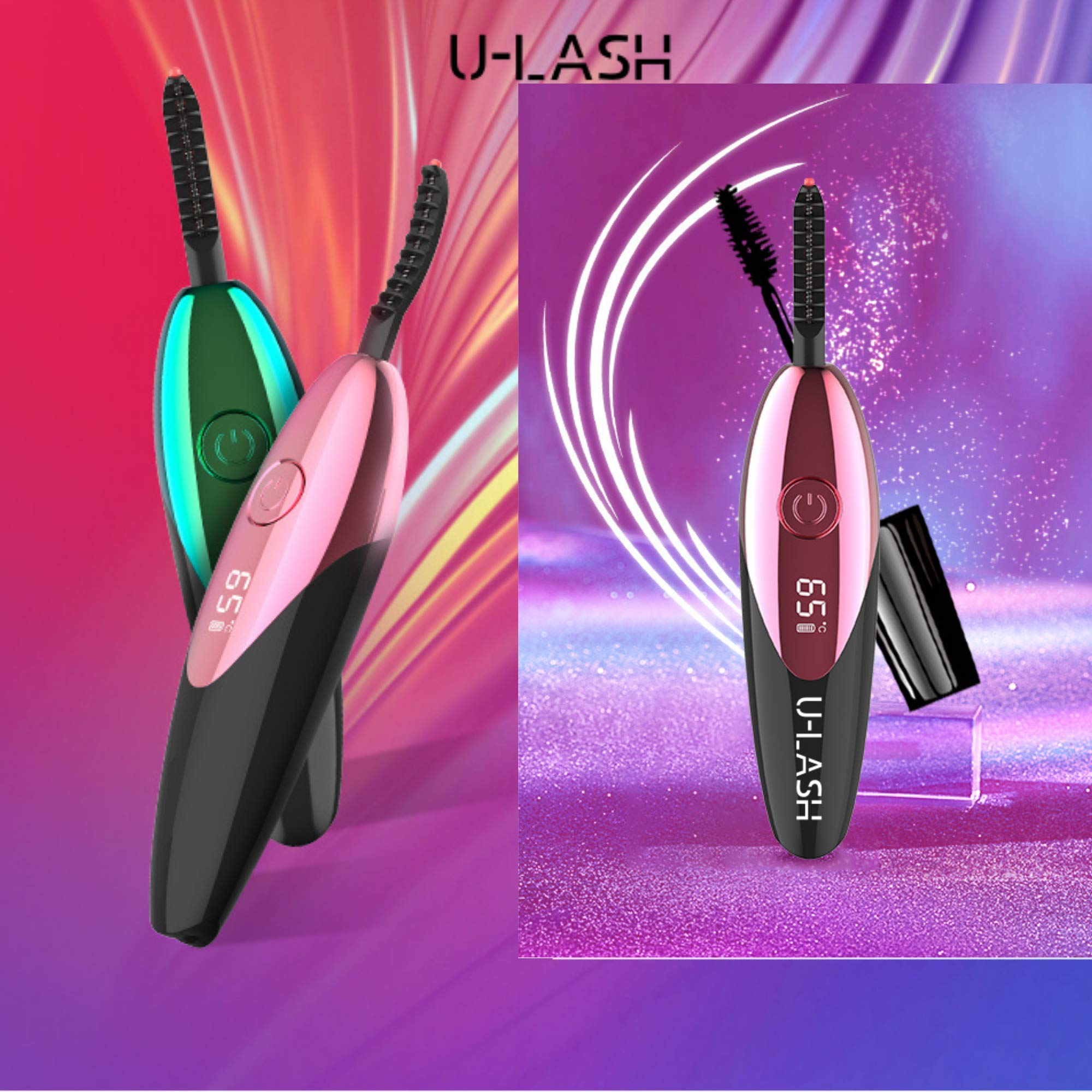 U-LASH Electric Eyelash Curler for Women - USB Rechargeable with LED Display, Fast & Natural Lash Curling, Waterproof Mascara-Friendly - Perfect for Daily Makeup, Parties & Special Occasions (Green)