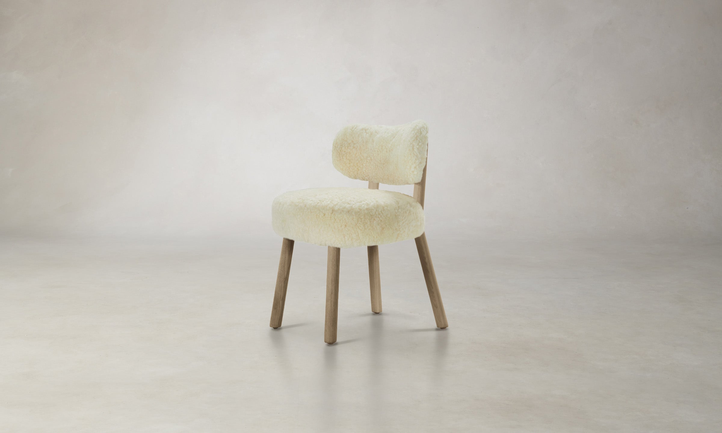 The Jane Dining Chair - Shearling Ivory Upholstered Modern Accent Chair for Dining Room, Kitchen, or Office - Cozy & Stylish Seating Solution