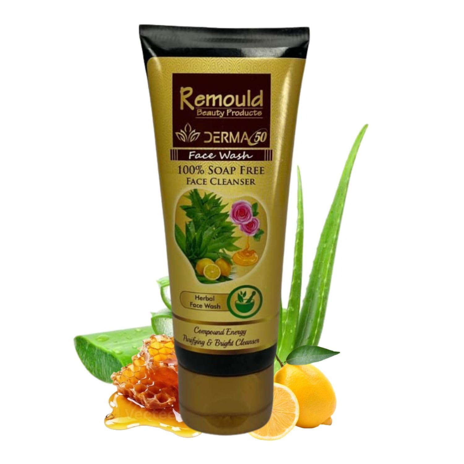 Remould Derma 50 Face Wash - 100% Soap Free Herbal Cleanser for Purifying & Brightening Skin (25ml) | Gentle Daily Facial Wash for Acne-Prone & Sensitive Skin | Morning & Night Skincare Routine