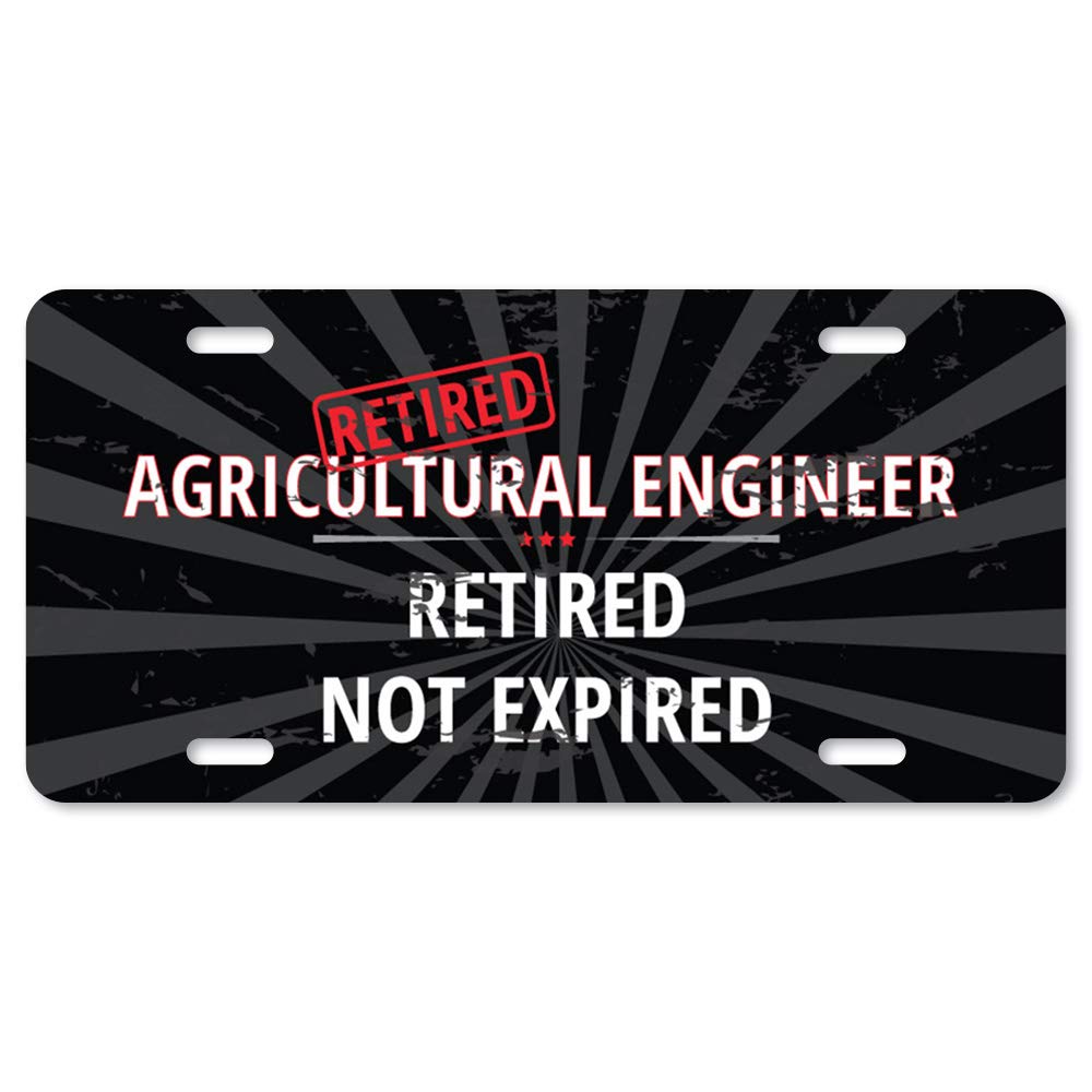 SignMission Retired Agricultural Engineer Aluminum License Plate - 12