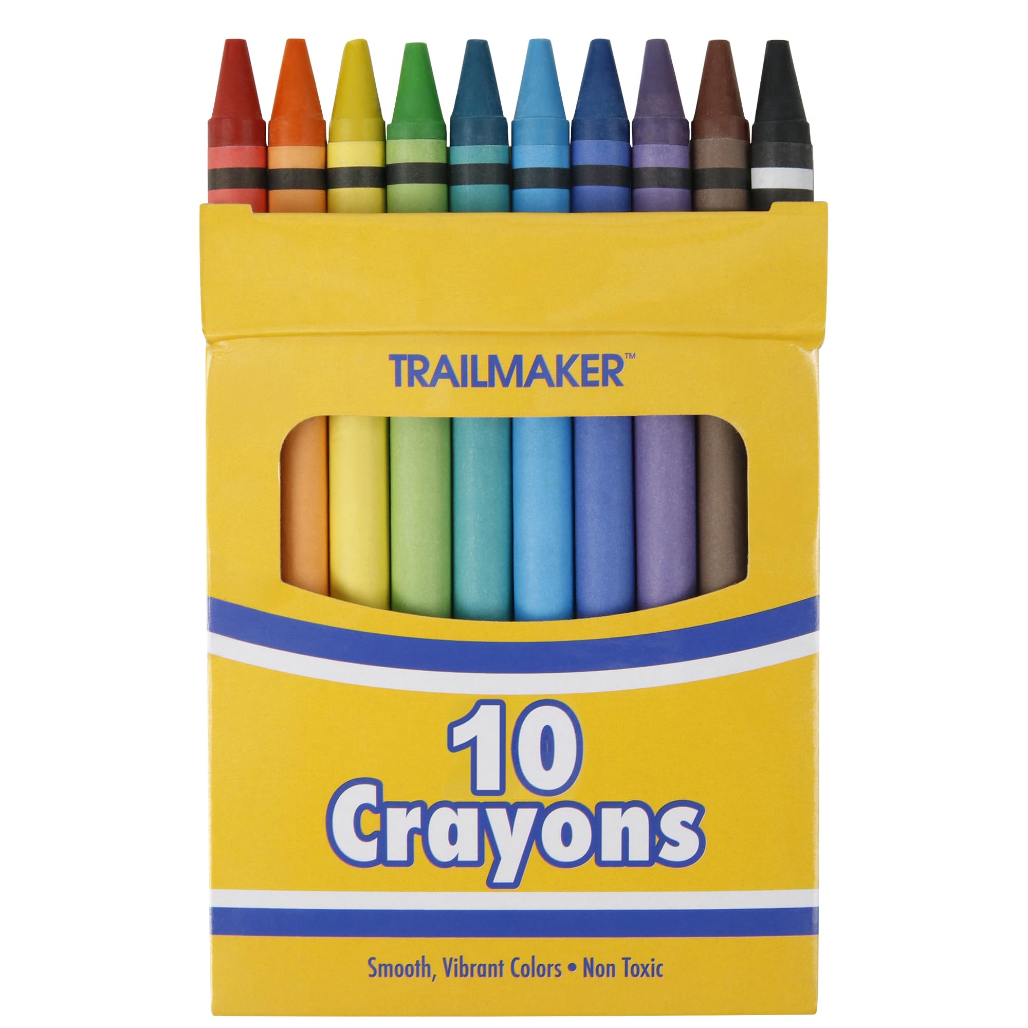 100-Pack Bulk Crayons for Kids - Bright Wax Coloring Crayons (10 Per Box) - Perfect for Classroom Art Supplies, Birthday Party Favors & Kids' Creative Activities