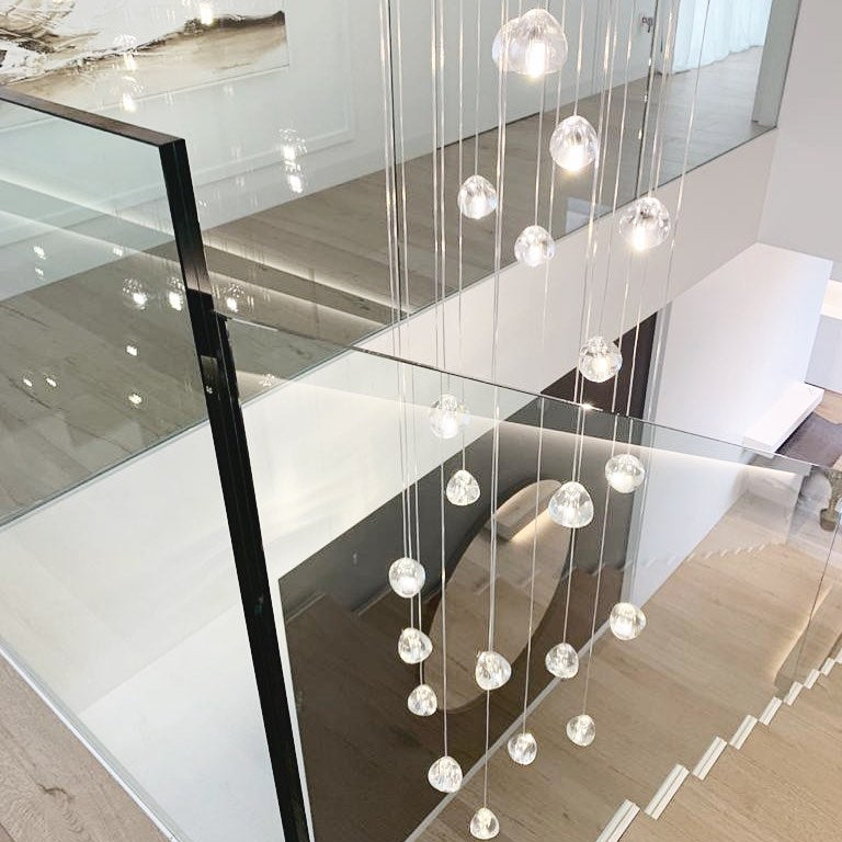 Elegant Crystal Pendant Light - Modern Chandelier for Dining Room, Bedroom & Living Room Decor - Dimmable LED Hanging Lamp for Home & Office Lighting