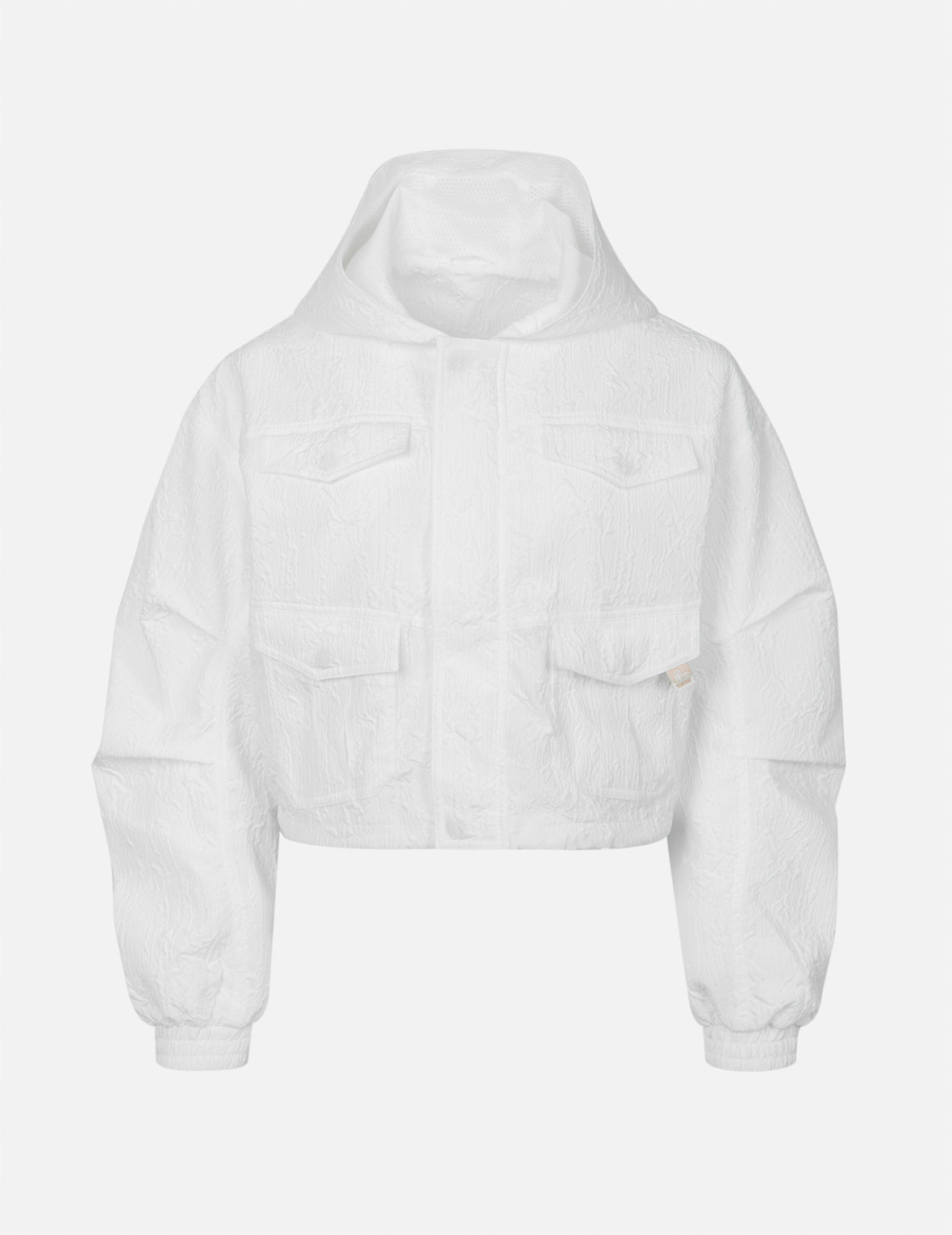 Custom Logo Embroidery Textured Cropped Windbreaker Jacket - Fashionable Slim Fit for Women & Men | Perfect for Outdoor Sports, Jogging & Streetwear Style