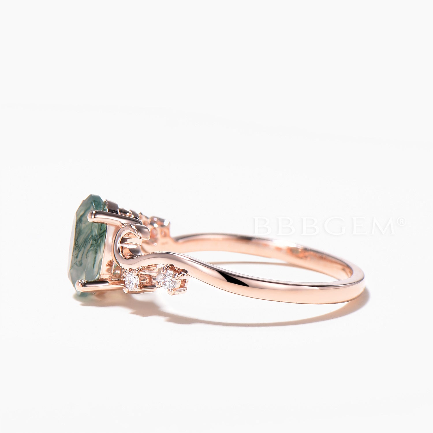 1.5CT Oval Cut Natural Moss Agate Engagement Ring - Vintage Art Deco Style Wedding Band for Women - Perfect for Proposals, Anniversaries & Romantic Occasions