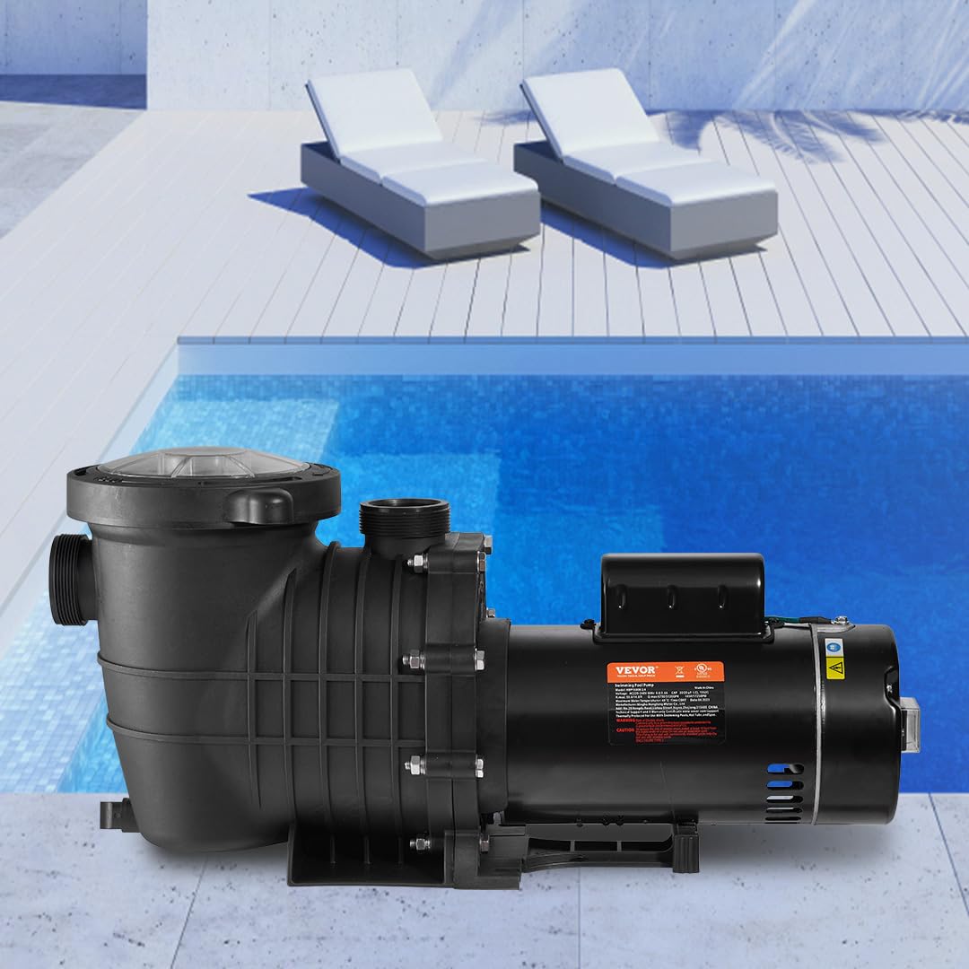 VEVOR 2.0HP Above Ground Pool Pump - 5520 GPH Max Flow, 230V 1500W Dual Speed Energy Efficient Swimming Pool Motor with Strainer Basket - ETL Certified for Safety - Perfect for Inground & Above Ground Pools, Backyard Swimming, and Water Circulation