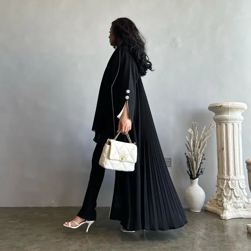 Elegant Muslim Women's Fashion Cardigan Open Abaya Dress - Modest Islamic Clothing for Prayer, Mosque & Everyday Wear