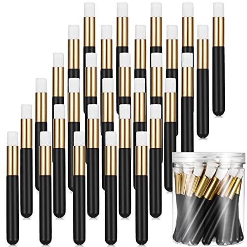 30 Pieces Eyelash & Nose Pore Cleansing Brush Set with Storage Container - Blackhead Remover, Cosmetic Brush Tool for Deep Facial Cleaning (4 Inch, Black) - Perfect for Daily Skincare & Makeup Removal Routine