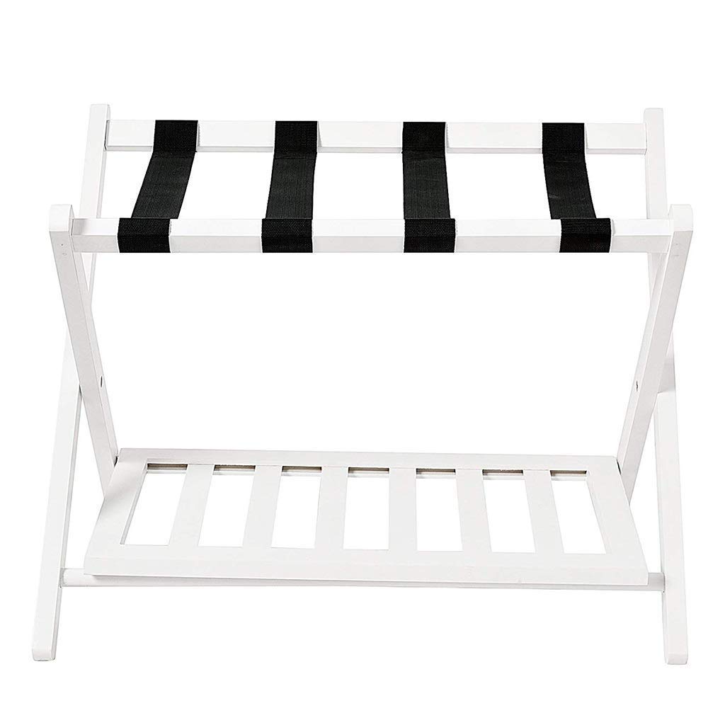 Foldable Solid Wood Luggage Rack for Hotel Room & Bedroom - No Backrest Space-Saving Storage Shelf for Suitcases, Backpacks & Closet Organization | Perfect for Travel, Home & Airbnb Use
