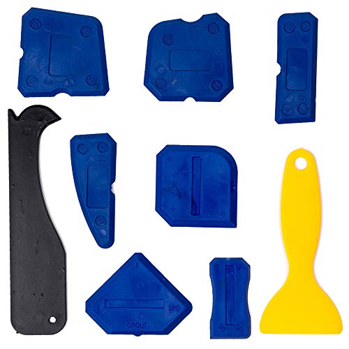 Premium Silicone Caulking Tool Kit - Blue & Red Sealant Finishing Tools for Kitchen, Bathroom, Shower - Perfect for DIY Home Improvement Projects
