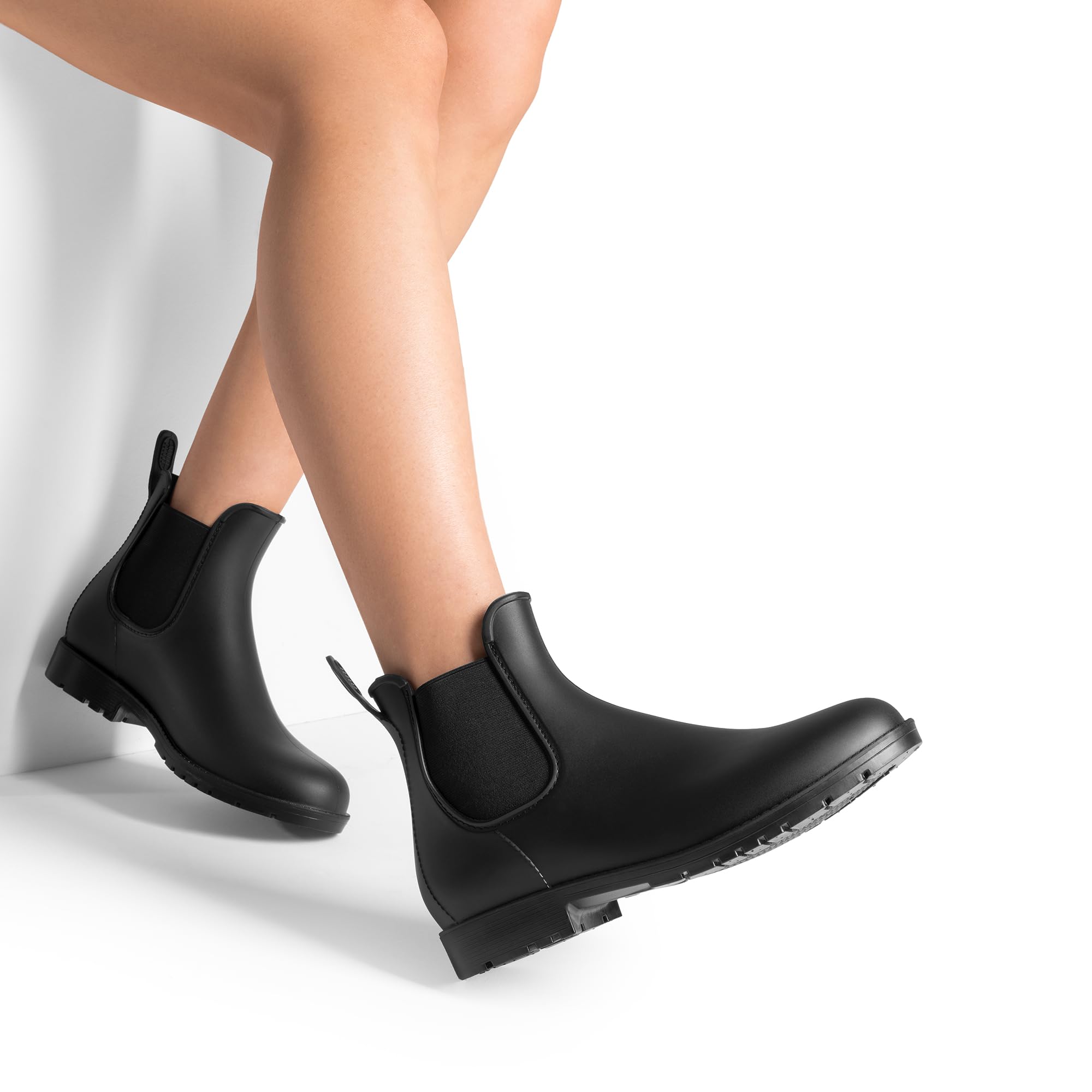 DREAM PAIRS Women's Waterproof Ankle Rain Boots - Slip On Chelsea Short Boots with Elastic for Comfort | Lightweight Garden & Outdoor Shoes for Walking, Hiking, and Rainy Days
