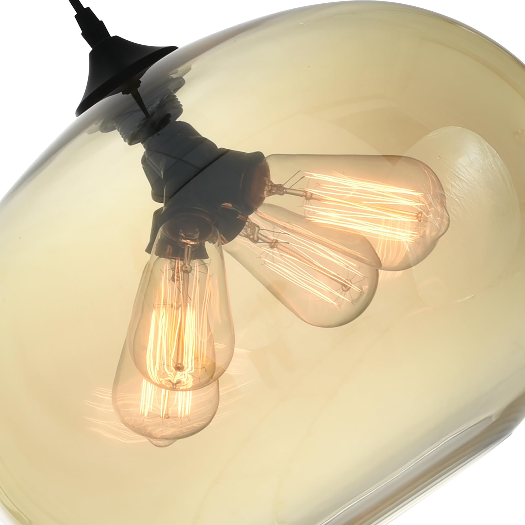 CWI Lighting 4-Light Glass Pendant Chandelier with Amber Finish - Perfect for Dining Room, Kitchen Island, and Modern Home Decor