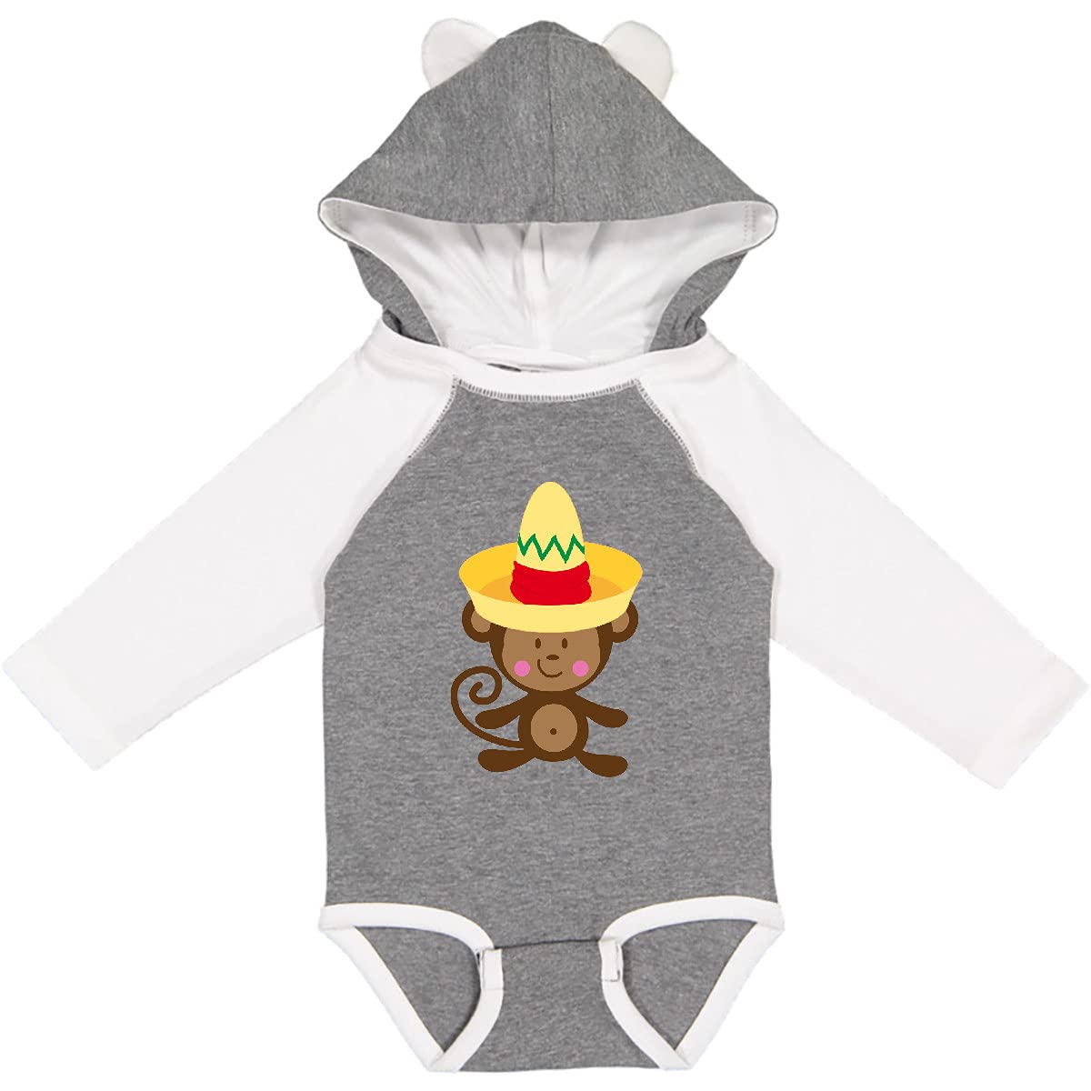 Inktastic Cinco De Mayo Monkey Baby Long Sleeve Bodysuit - Cute Mexican Holiday Outfit for Infants & Toddlers - Perfect for Festivals, Family Photos & Cultural Celebrations