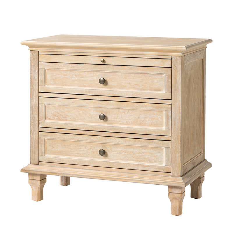 Galatea 3-Drawer Nightstand with USB Charging Ports & Power Outlets - Modern Bedside Table with Storage for Bedroom, Living Room or Office