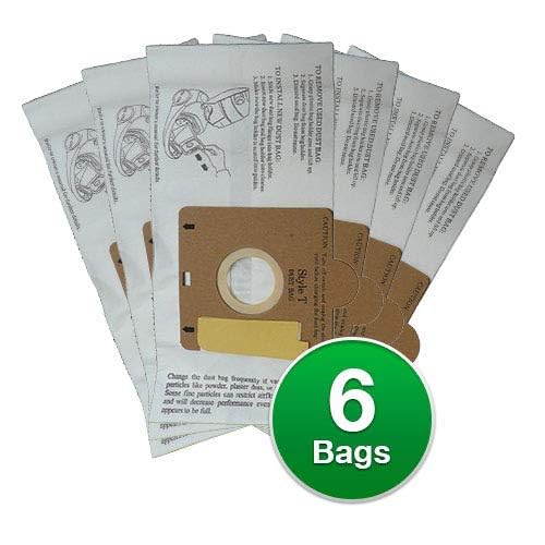 EnviroCare Replacement Micro Filtration Vacuum Bags for Eureka Style T Canisters - 6 Pack White | Perfect for Pet Hair, Allergies & Deep Cleaning