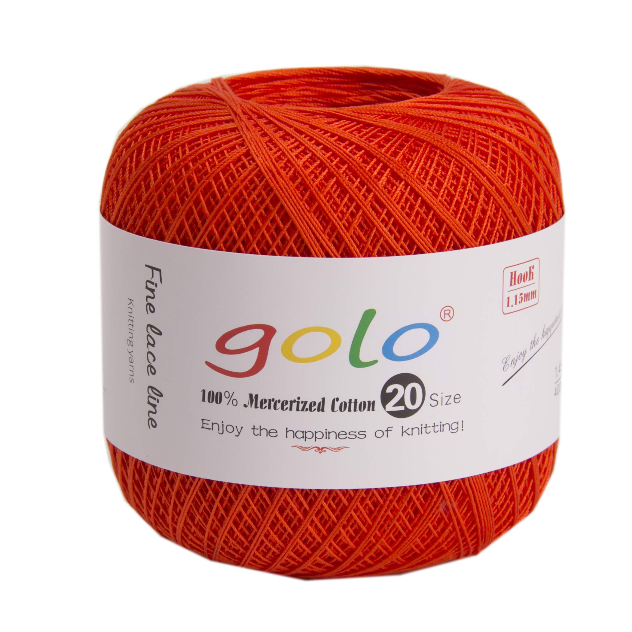 Premium Golo Crochet Thread - Soft Orange Knitting Yarn for Handmade Crafts, DIY Projects & Home Decor - 172 Yards for Scarves, Hats & Amigurumi