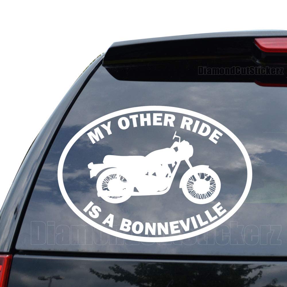 Premium Diamond Cut Motorcycle Decal Sticker - My Other Ride Bonneville Design for Cars, Trucks, Windows, Bumpers, Laptops & Wall Decor - 22 Inch (56cm) Gloss Black Vinyl - Perfect for Motorcycle Enthusiasts & Vehicle Customization