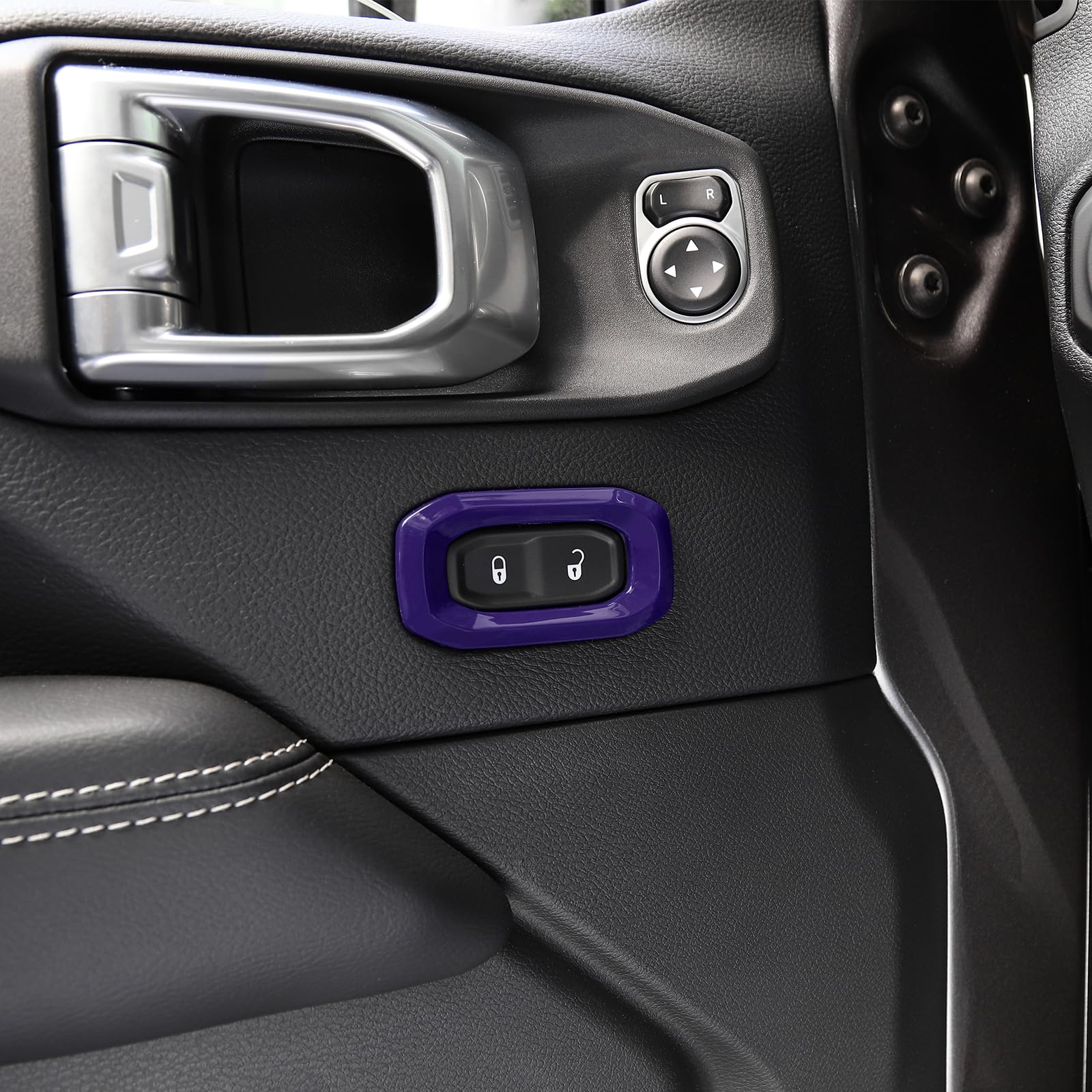 RT-TCZ Purple Door Lock Switch Button Trim Cover for Jeep Wrangler JL JLU & Gladiator JT (2018-2024) - Interior Accessories (2pcs) - Enhance Your Ride's Style & Protection