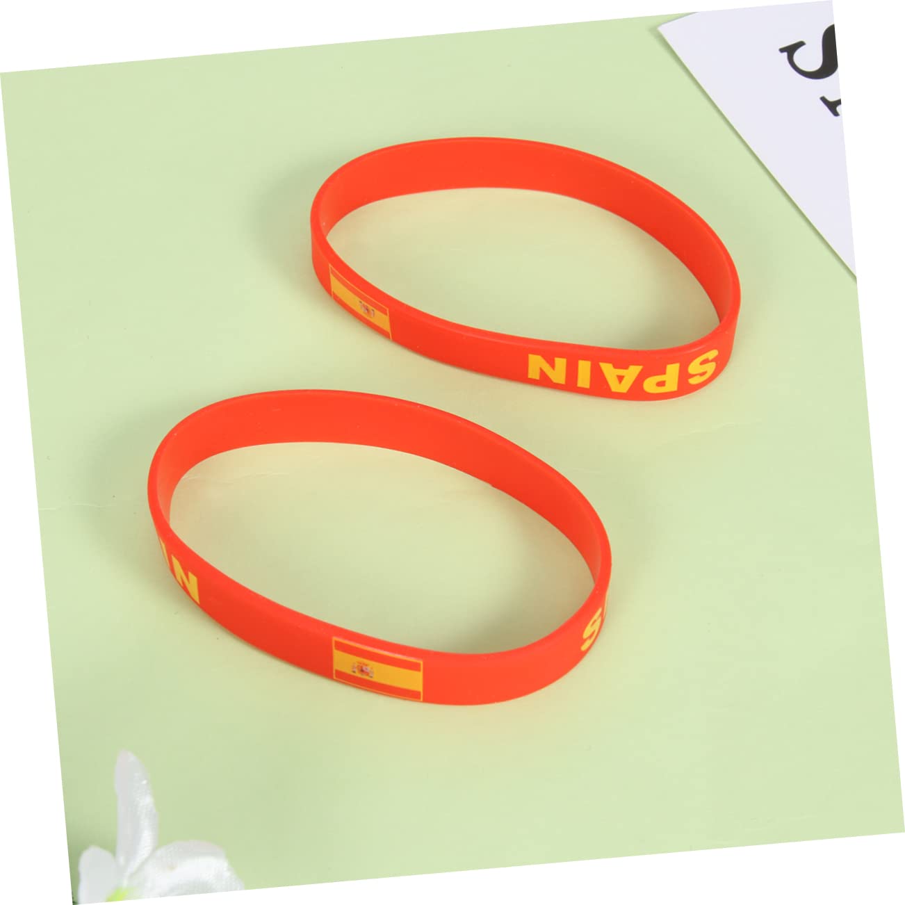 SUPVOX 2 Pack Spain Flag Silicone Wristbands - Stretchable Rubber Bracelets for Men & Women - Perfect for Fitness, Yoga, Gym, Sports Fans & Supporters - Great Gift Idea (5 Pieces per Pack x 2 Sets) - Ideal for Game Day, Team Spirit, Workouts & Everyday Wear