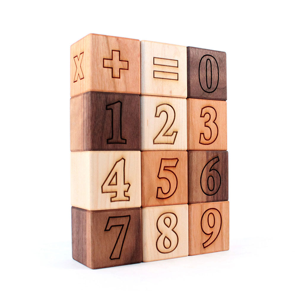 12-Piece Math Blocks Set for Kids - Educational Counting Toys for Early Learning & Classroom Activities