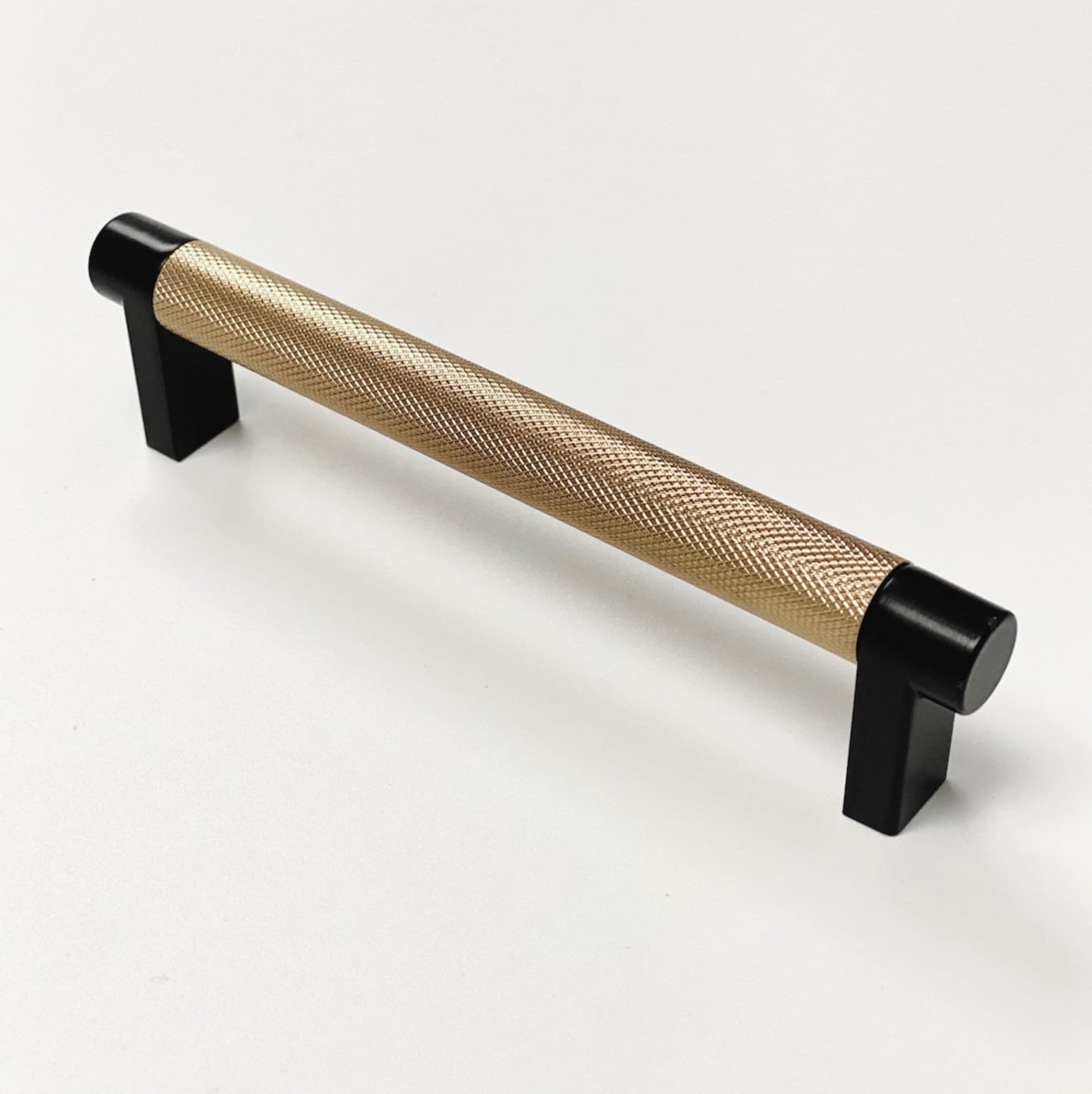Premium Knurled Black & Champagne Bronze Cabinet Knobs and Pulls - Durable Hardware for Kitchen, Bathroom & Furniture Drawers