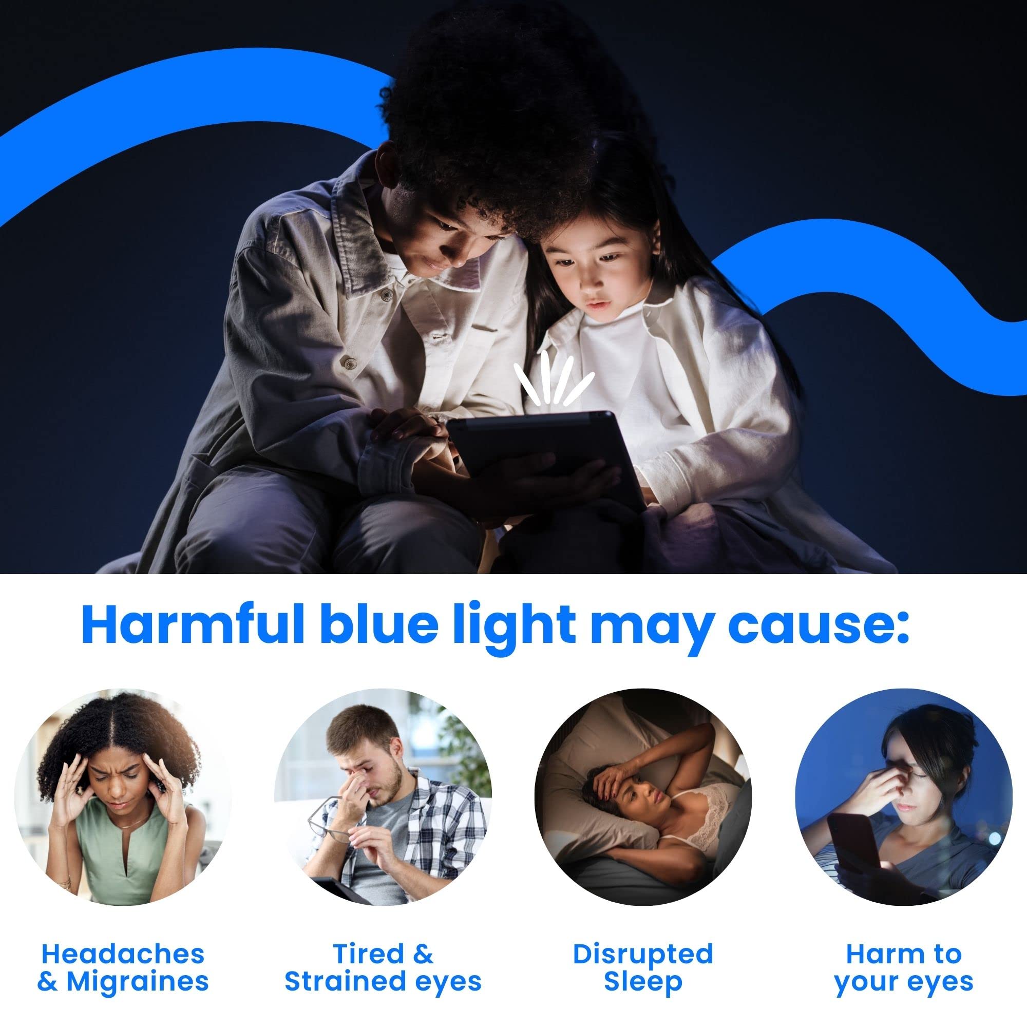Ocushield Blue Light Blocking Glasses for Adults & Kids - Reduce Eye Strain from Digital Devices | Anti-Glare Computer Glasses | Perfect for Gaming, Office Work & Online Classes | Designed by Optometrists