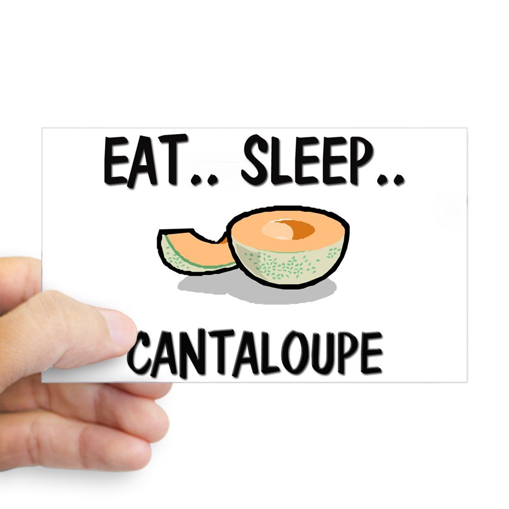 Eat Sleep Cantaloupe Rectangle Bumper Sticker - Funny Fruit Car Decal for Windows, Laptops & Water Bottles - Durable Vinyl Sticker for Cars, Trucks & Coolers