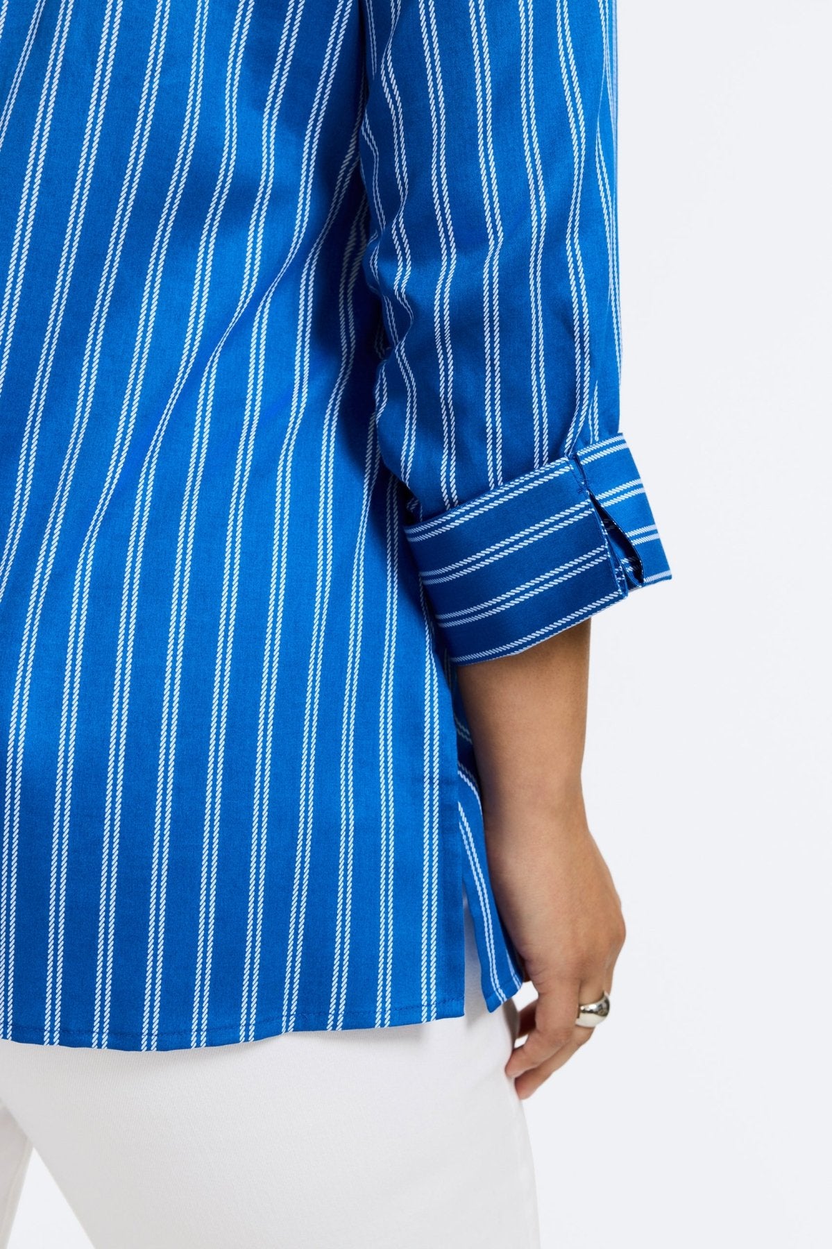 Evelyn Plus Rope Stripe 3/4 Sleeve Blouse - Women's Fashion Tops for Casual & Office Wear | Perfect for Spring & Summer Outfits