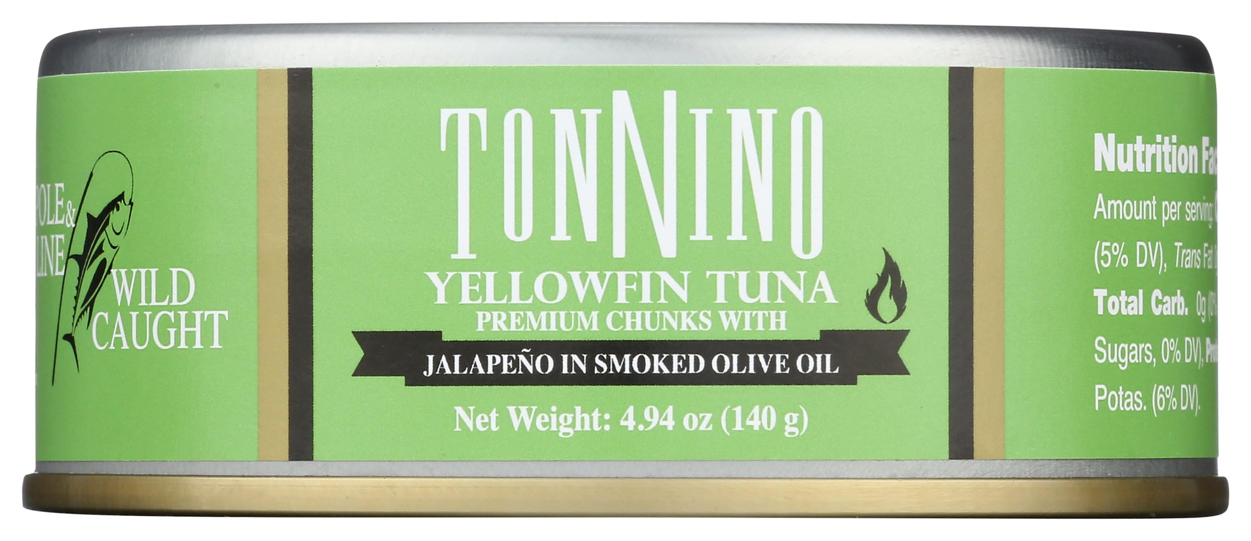 Premium Tonnino Smoked Jalapeno Yellowfin Tuna in Olive Oil - 4.94 oz Can | High-Quality Canned Tuna for Sandwiches, Salads & Keto Meals | Gluten-Free & Keto-Friendly Seafood Snack