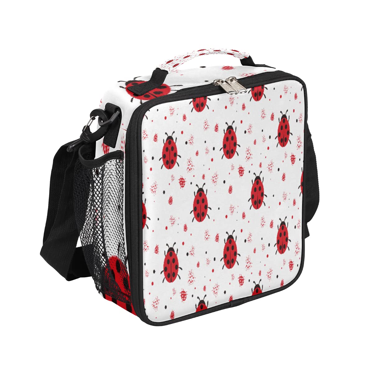 Insulated Lunch Bag with Shoulder Strap - Reusable Thermal Cooler Tote for Women, Men & Kids - Durable Waterproof Lunch Box for Work, School & Picnics - Cute Ladybug Design for Office, Outdoor & Daily Use